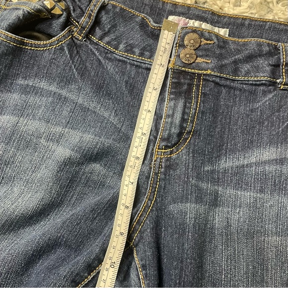 💙 Wurl Size 13 Dark Wash Metal Stud Embellished Skinny Jeans - Picture 8 of 10